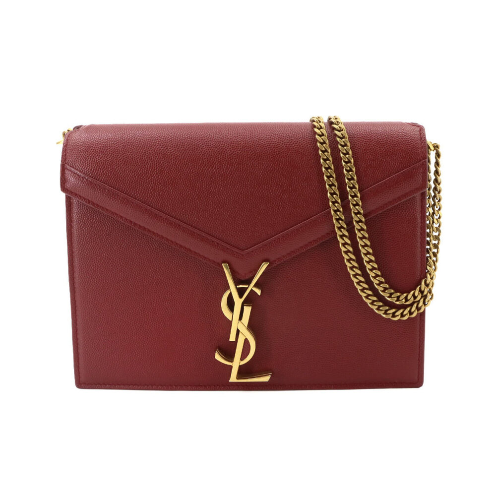Saint Laurent Cassandre Envelope Chain Shoulder Handbag, Leather, Red, 532750...